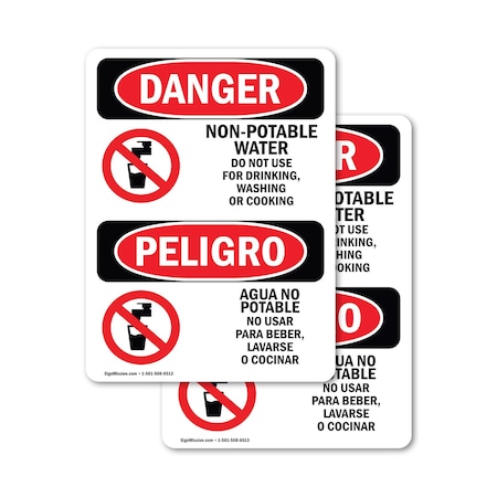 Signmission Safety Culture Sign, 3.5 in Width, Vinyl Decal, Rectangle, Bilingual OS-2PACK-DS-D-35-VS-1502